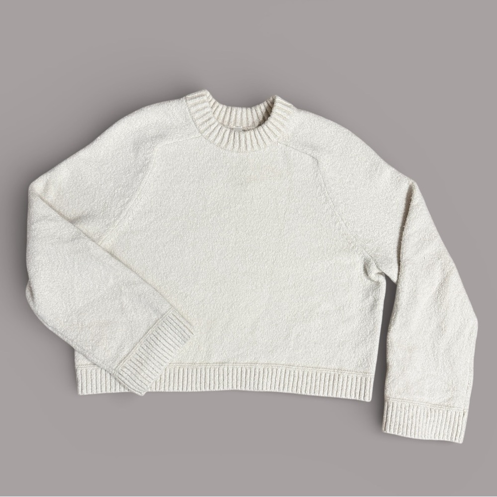 Lululemon Merino Wool Cropped Sweater Ivory Small Everyday Knit